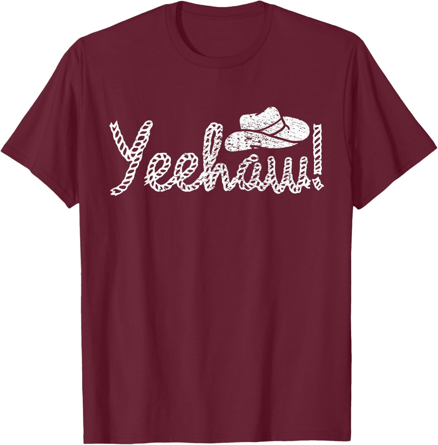 Vintage Yeehaw Cowboy Western Country T-Shirt - T-Shirt | Maroon