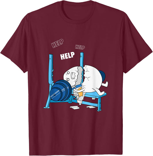 Funny Gym Powerlifting Bench Press Shirt T-Shirt - T-Shirt | Maroon