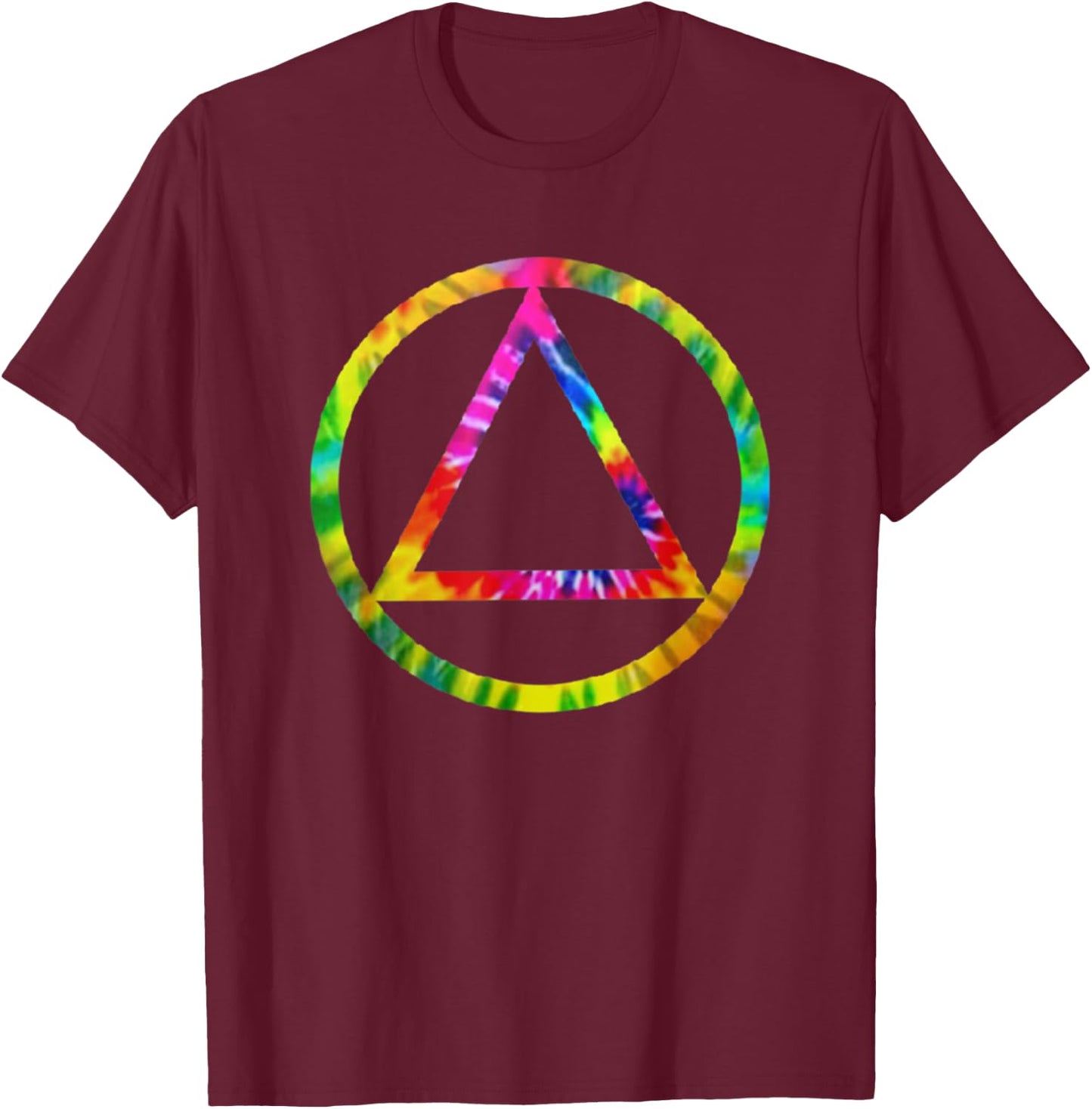 Tie Dye Dead Head Aa Sobriety Recovery Logo T-Shirt - T-Shirt | Maroon