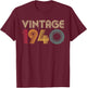1940 84th Birthday Gift Vintage 84 Years Old Men Women Retro T-Shirt - T-Shirt | Maroon