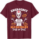 Emergency Department Skeleton ER Nurse Funny Halloween T-Shirt - T-Shirt | Maroon