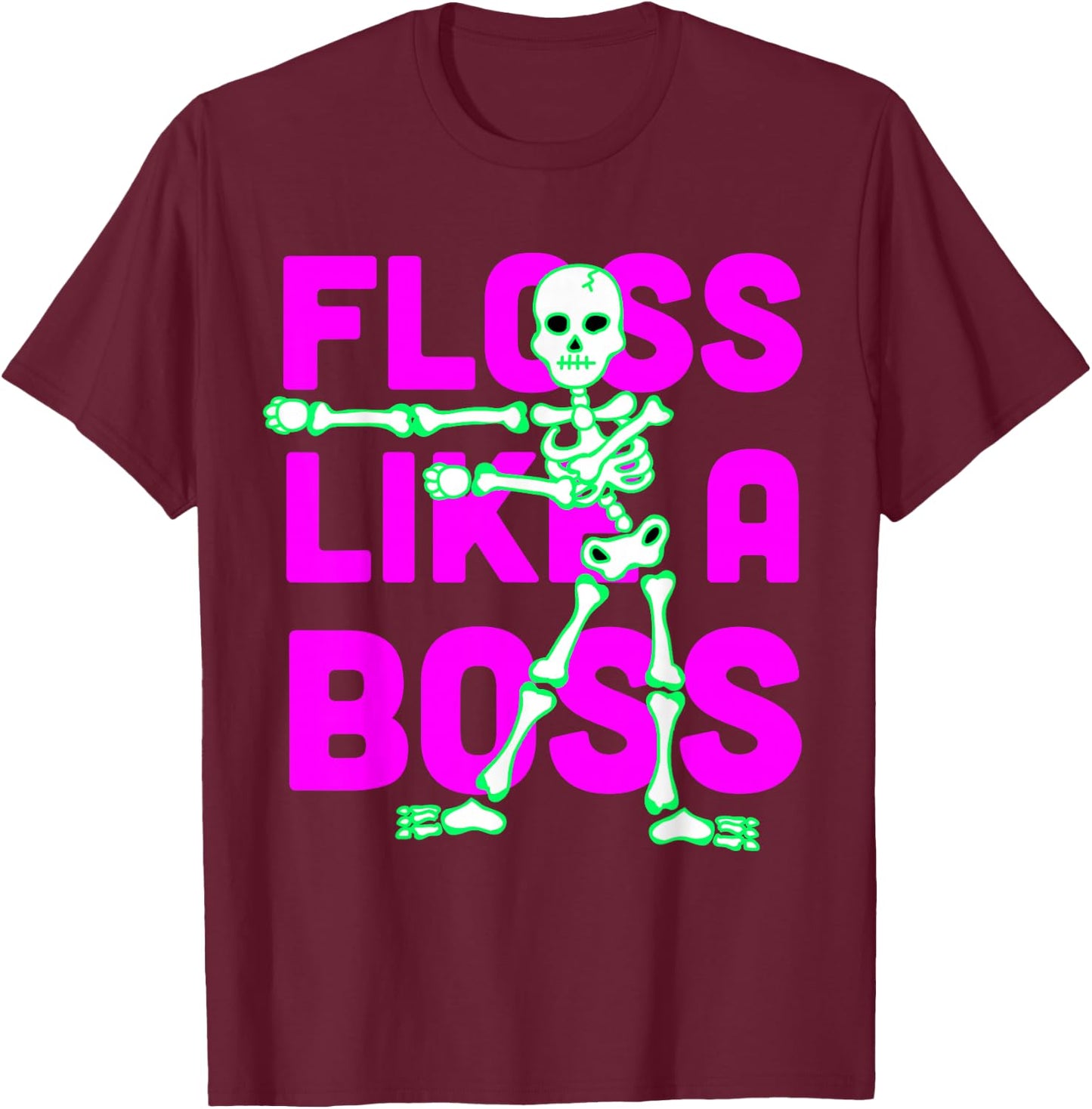 Floss Like a Boss Halloween T-Shirt - T-Shirt | Maroon