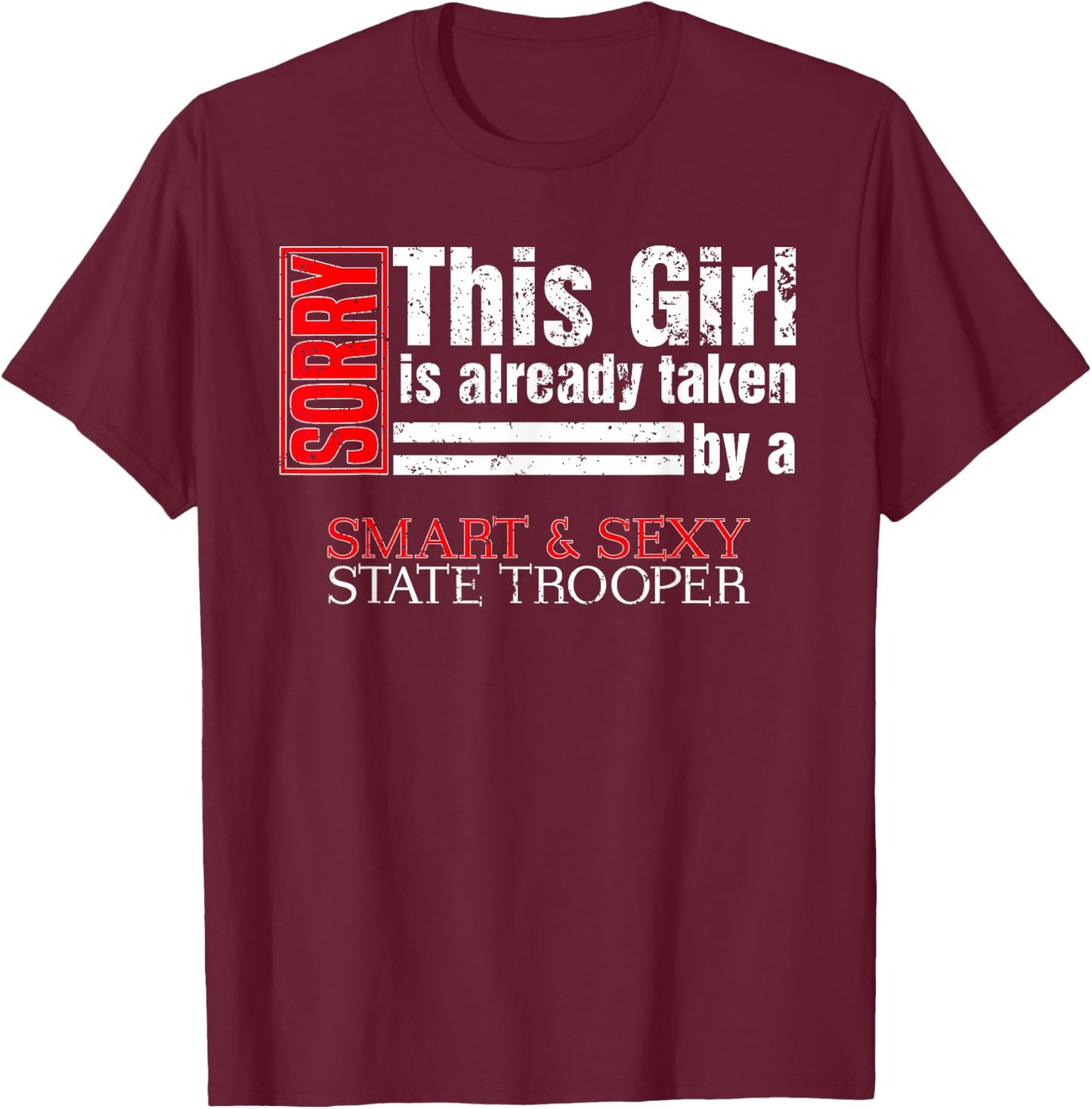 State Trooper Wife State Police Wife T-Shirt - T-Shirt | Maroon