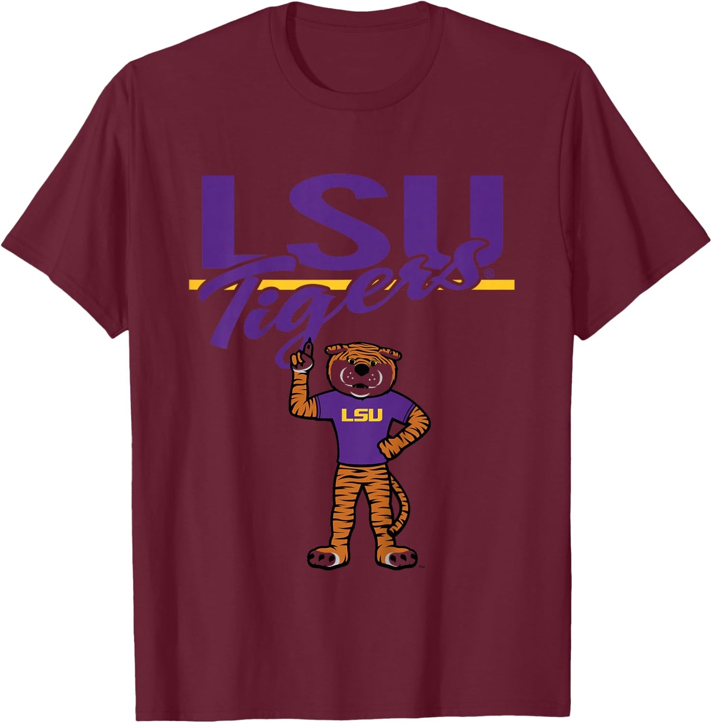 Kids LSU Tigers Kid's Mascot White Officially Licensed T-Shirt - T-Shirt | Maroon
