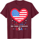 250 Years of Freedom USA Heart 1776-2026 250th Anniversary T-Shirt - T-Shirt | Maroon