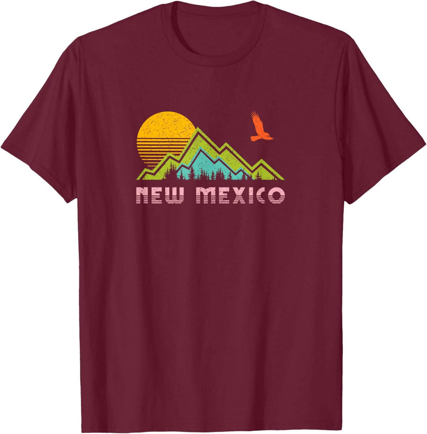 New Mexico Retro Vintage Throwback shirt and gift T-Shirt - T-Shirt | Maroon