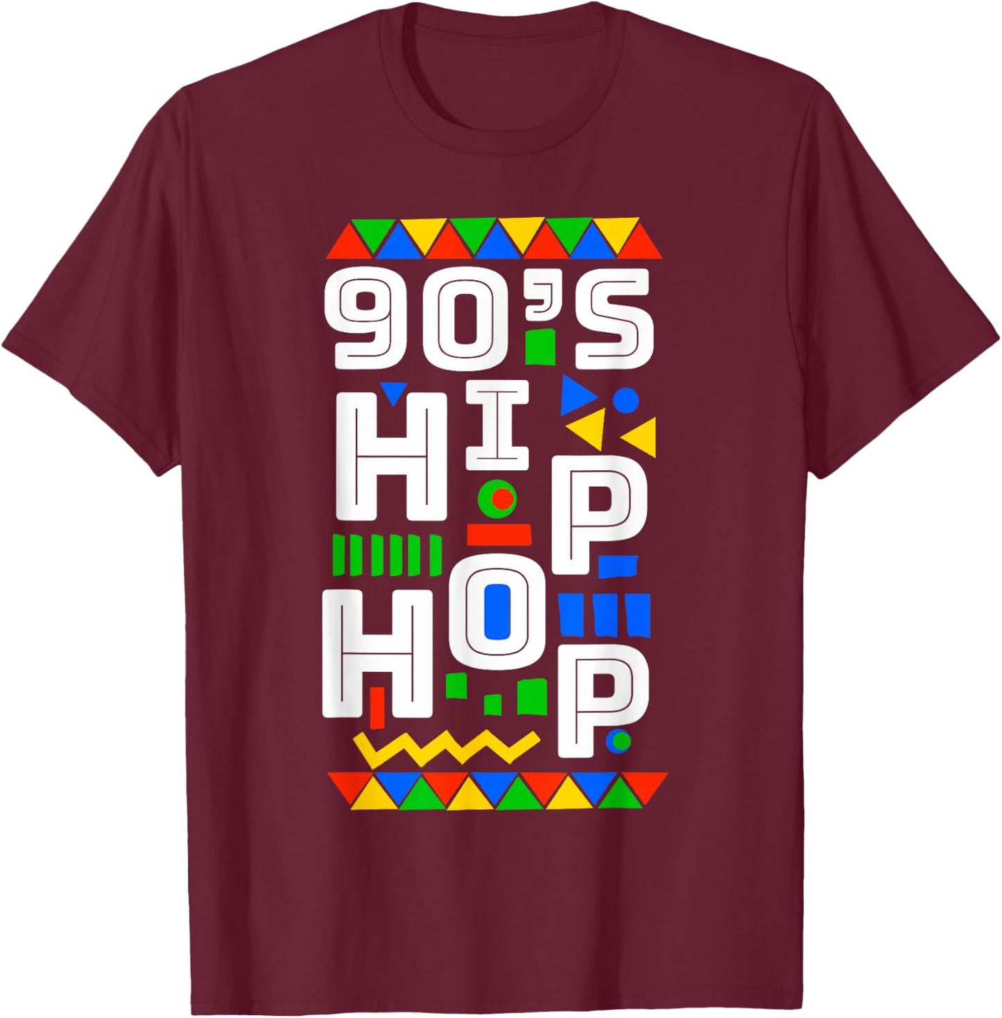 90's Hip Hop Vibes retro pattern T-Shirt - T-Shirt | Maroon