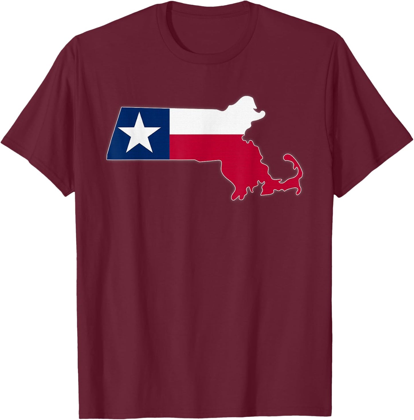 MASSACHUSETTS STATE MAP TEXAS TX Flag Roots Men Women Gift T-Shirt - T-Shirt | Maroon