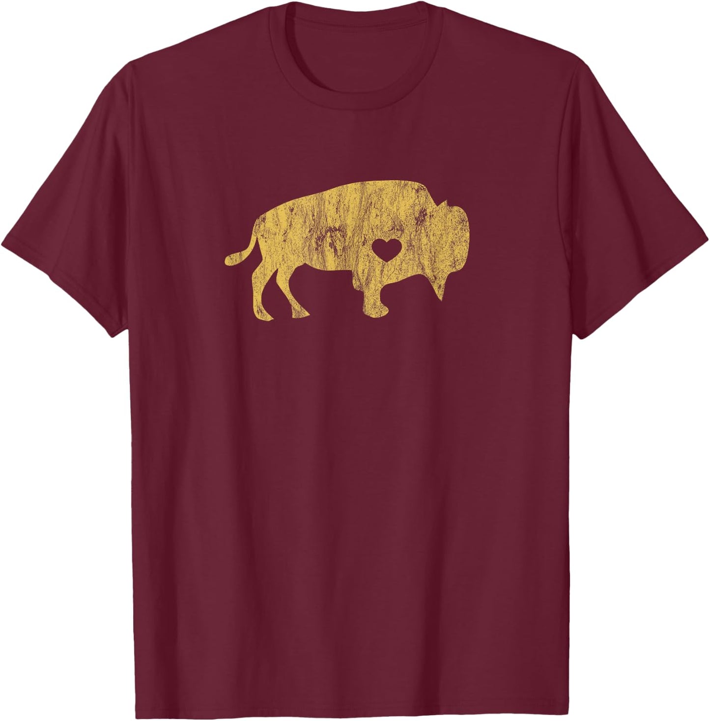 I Love Buffaloes Golden Buffalo Bison Lover Gift Ideas T-Shirt - T-Shirt | Maroon