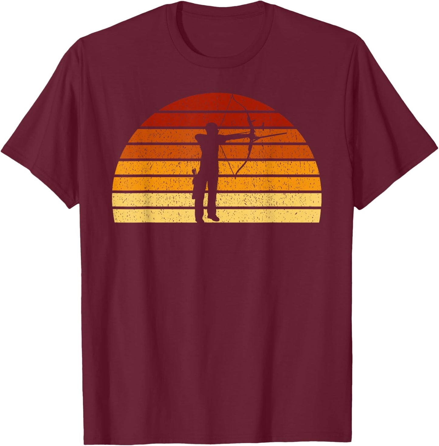 Vintage Sun Archery Gift Archers T-Shirt - T-Shirt | Maroon