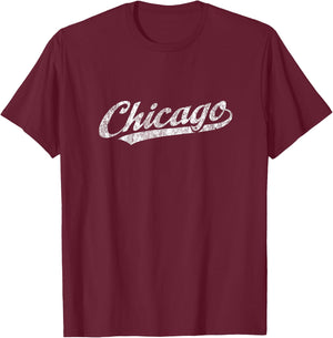 Chicago Illinois IL Vintage Sports Retro Gift T-Shirt - T-Shirt | Maroon