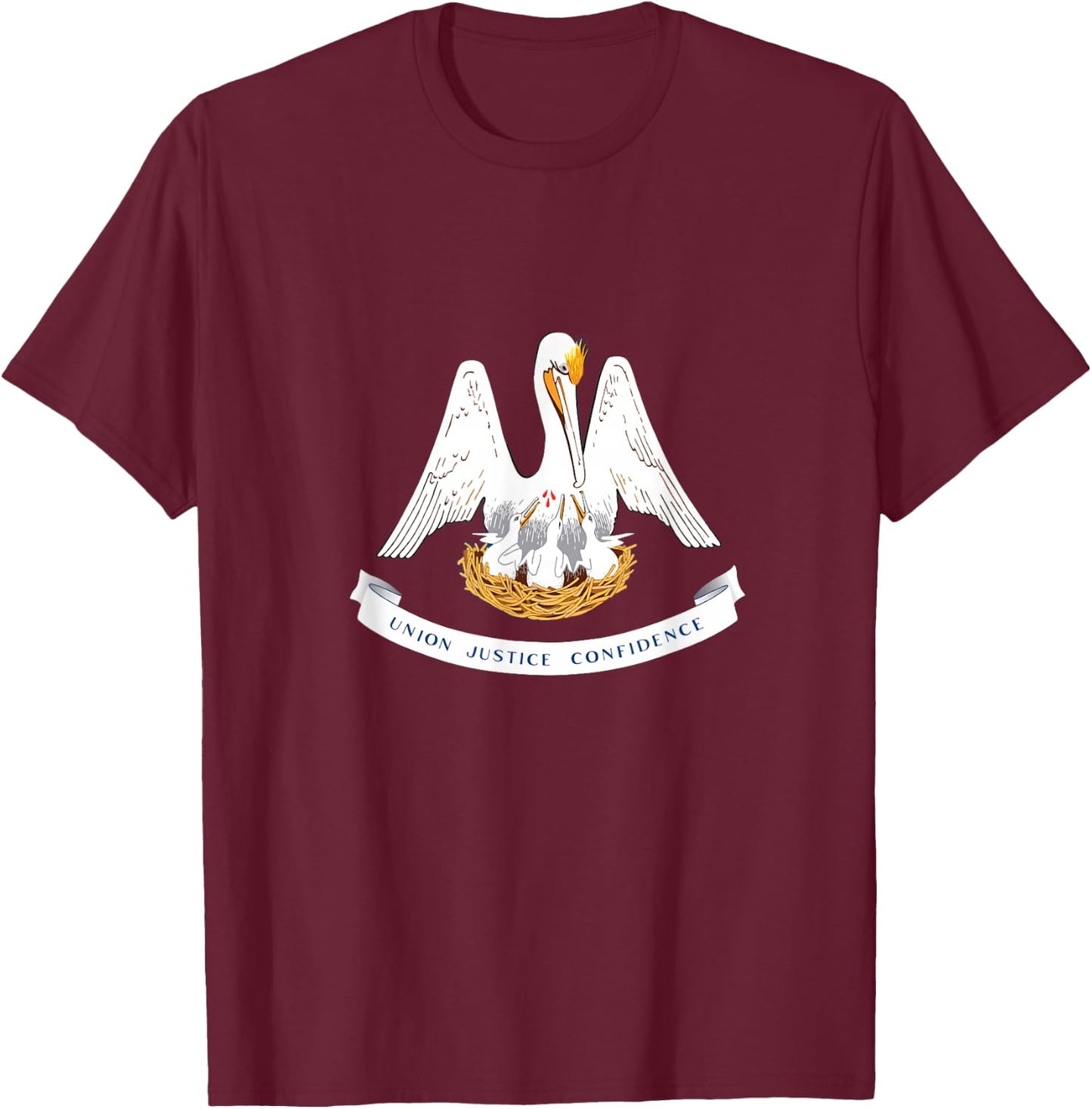 Louisiana State Flag T-Shirt - T-Shirt | Maroon