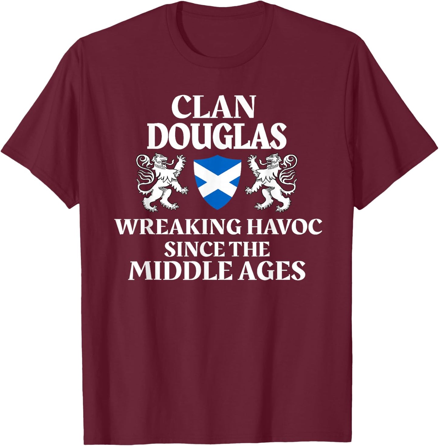Douglas Scottish Family Clan Scotland Name T-Shirt - T-Shirt | Maroon