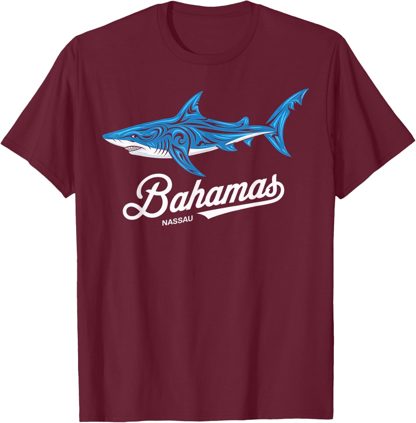 Bahamas Shark Nassau Paradise Vacation Souvenir Gift T-Shirt - T-Shirt | Maroon