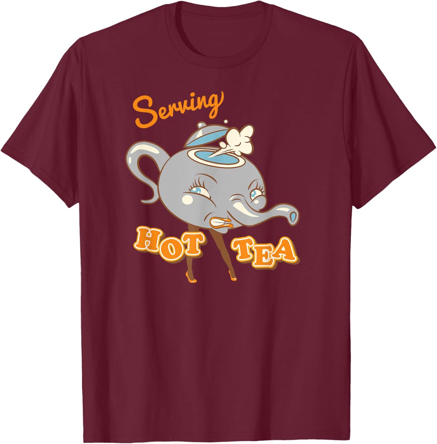 Now Serving Hot Tea - Funny Spill the Tea T-Shirt - T-Shirt | Maroon