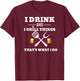 Funny Drink Beer Grill Shirt Dad Father's Day Gift T-Shirt - T-Shirt | Maroon