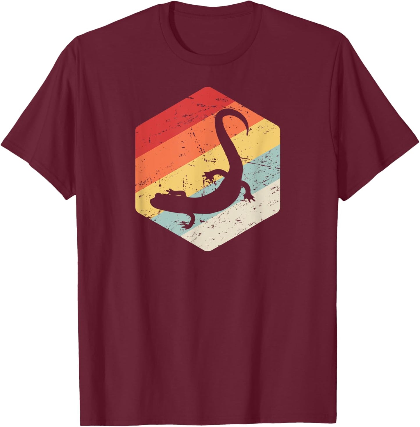 Retro Tiger Salamander / Pet Salamander Amphibians T-Shirt - T-Shirt | Maroon