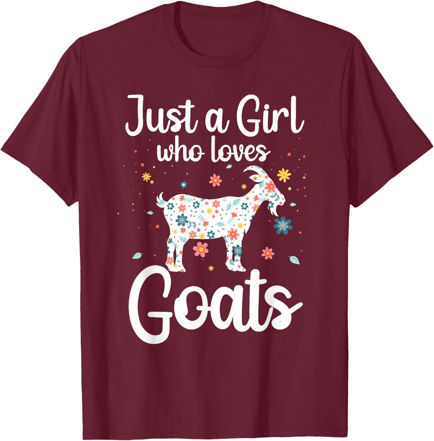 Cool Goat Art Girls Goat Farmer Pygmy Goat Lover T-Shirt - T-Shirt | Maroon
