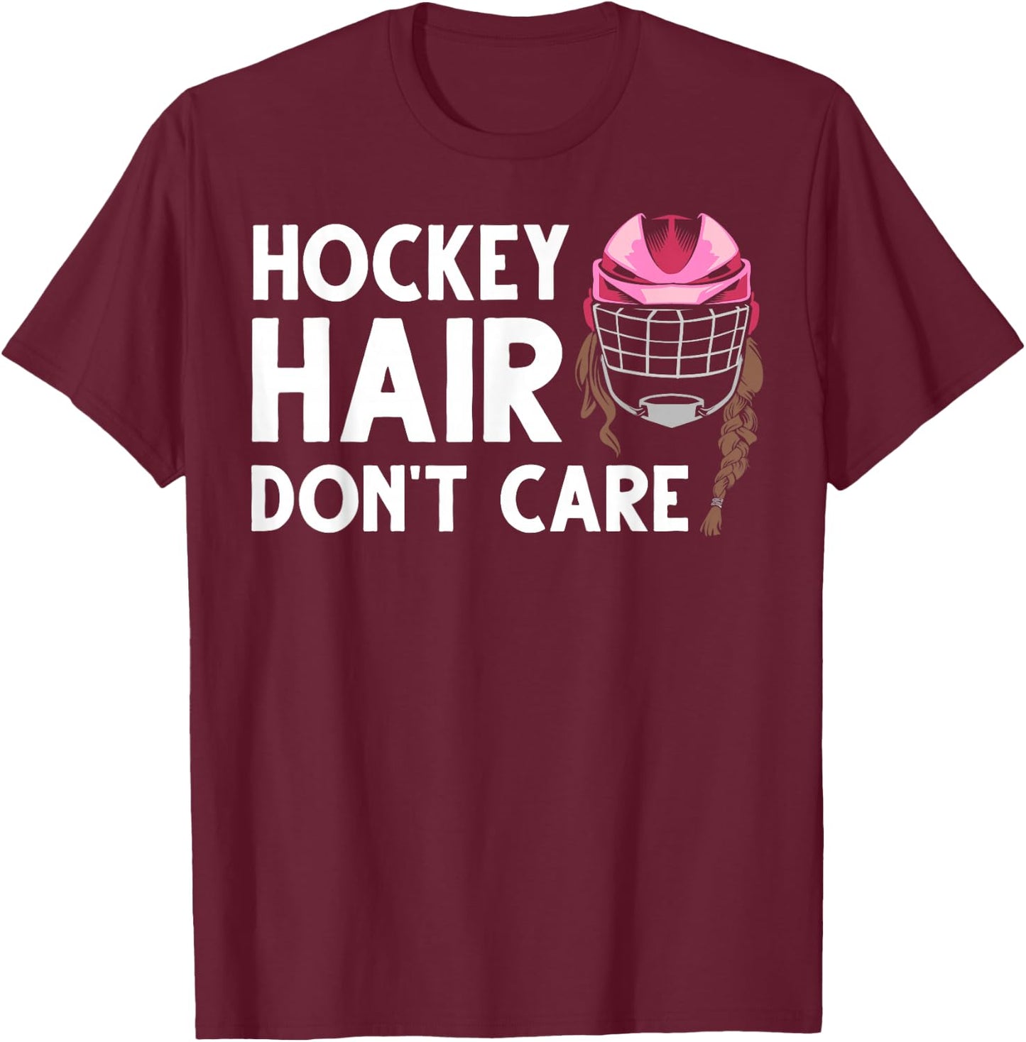 Funny Ice Hockey Design Girls Ice Hockey Lover T-Shirt - T-Shirt | Maroon