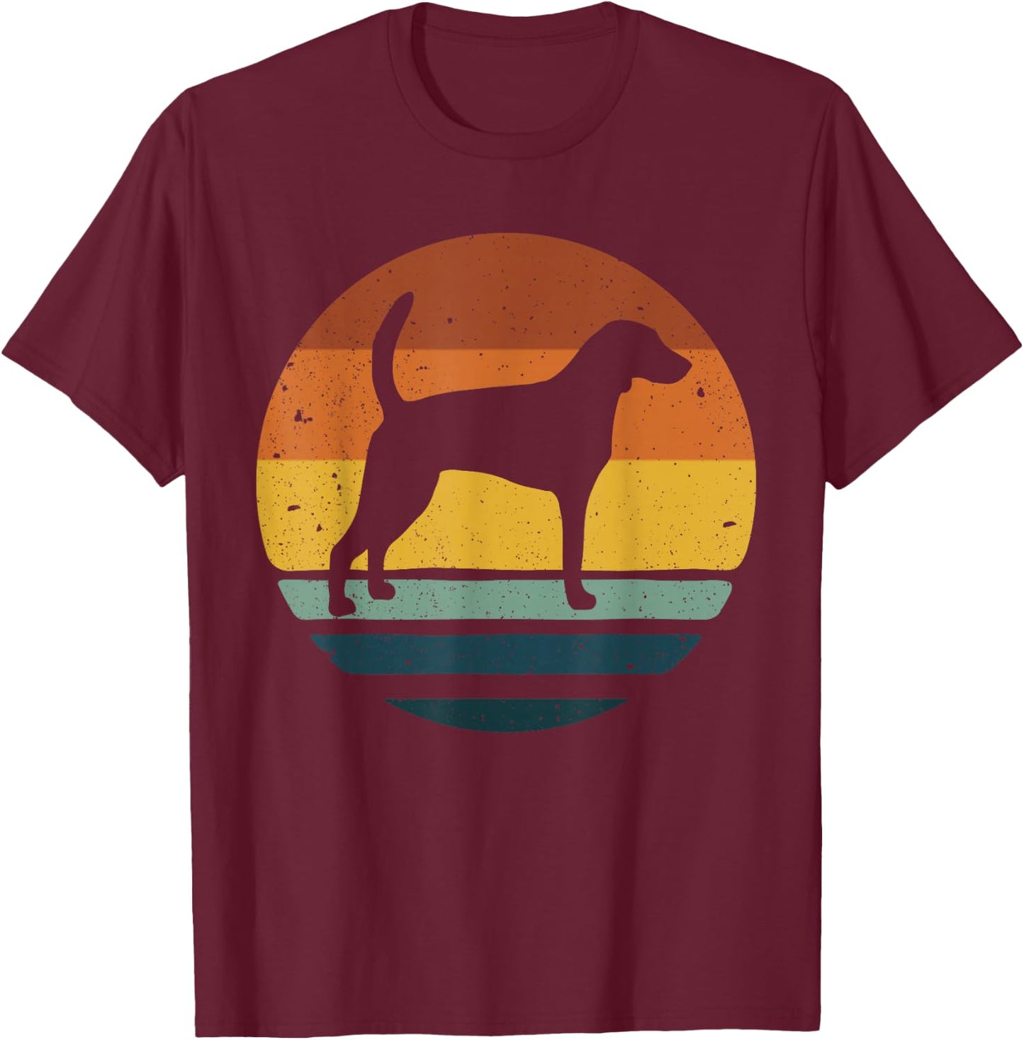 American Foxhound Vintage Retro Dog Gift T-Shirt - T-Shirt | Maroon