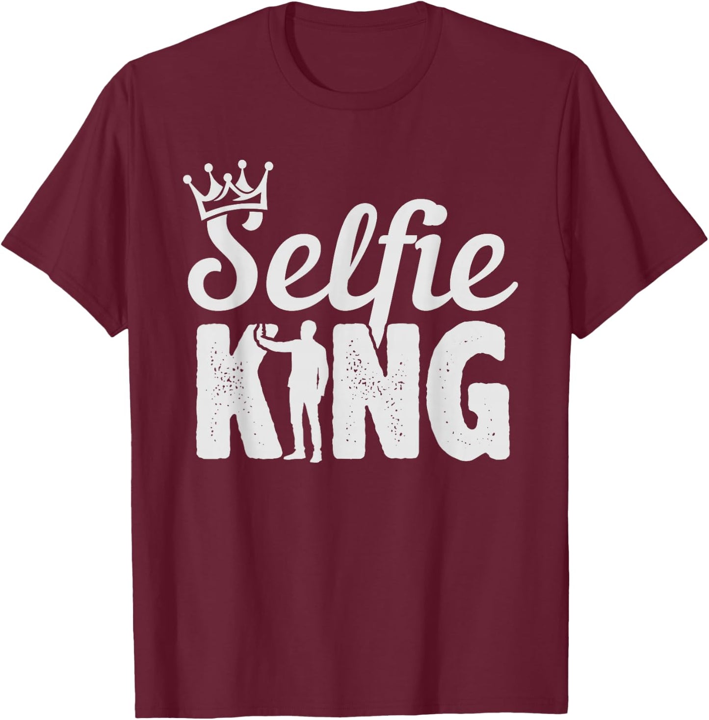 Selfie King - Smartphone Mobile Mirror Handsome T-Shirt - T-Shirt | Maroon