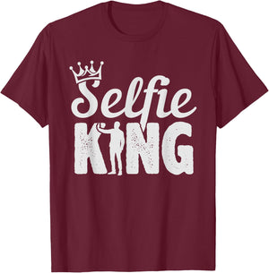 Selfie King - Smartphone Mobile Mirror Handsome T-Shirt - T-Shirt | Maroon