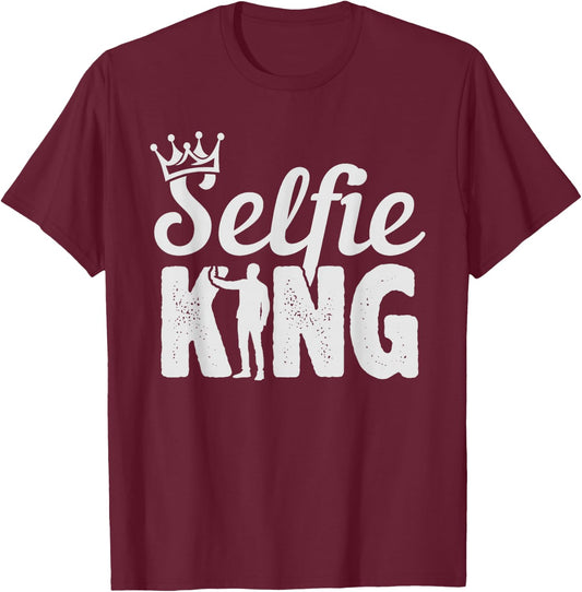 Selfie King - Smartphone Mobile Mirror Handsome T-Shirt - T-Shirt | Maroon