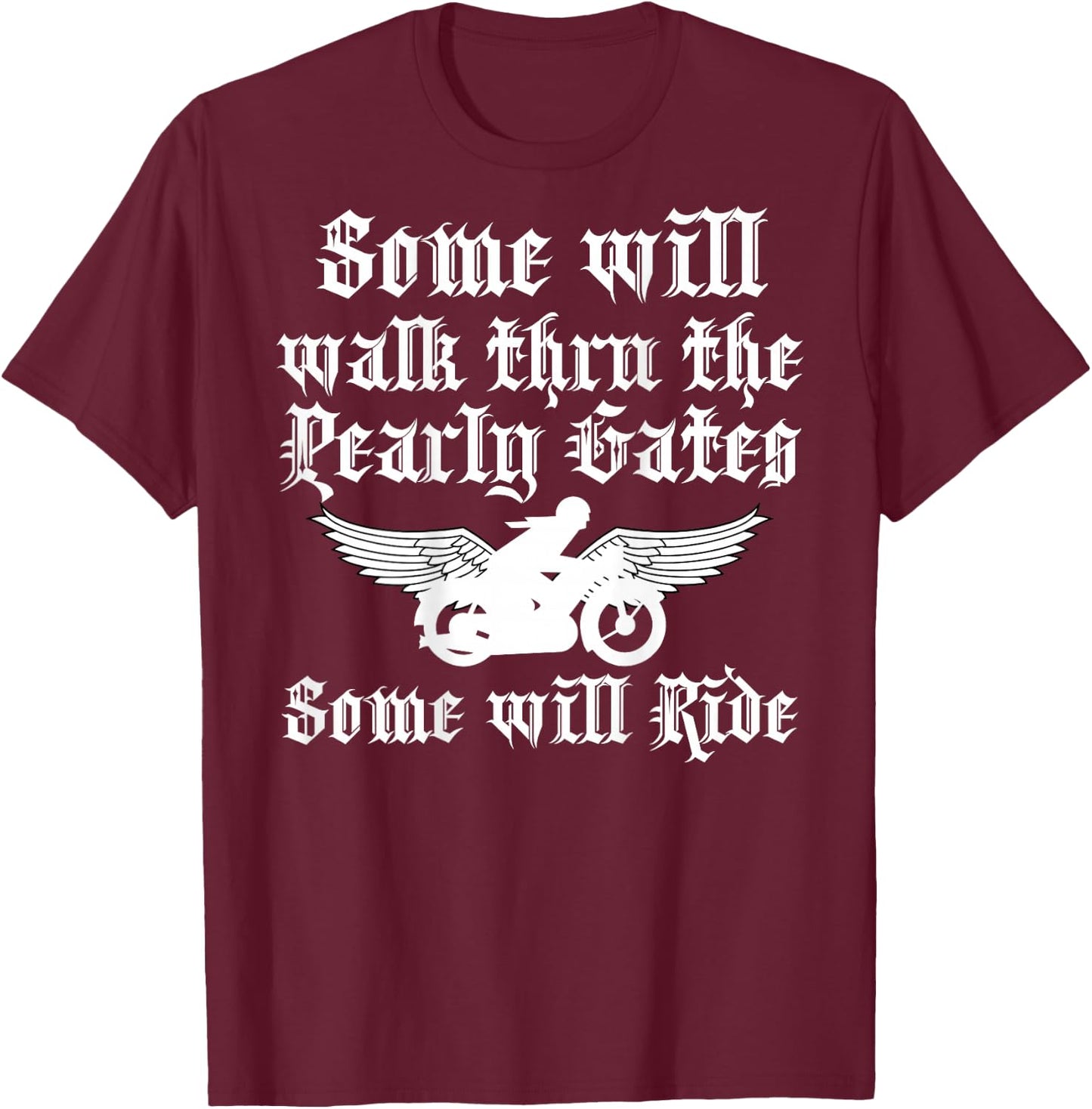 Fallen Biker Final Ride Bikers Memorial Shirt - back design T-Shirt - T-Shirt | Maroon