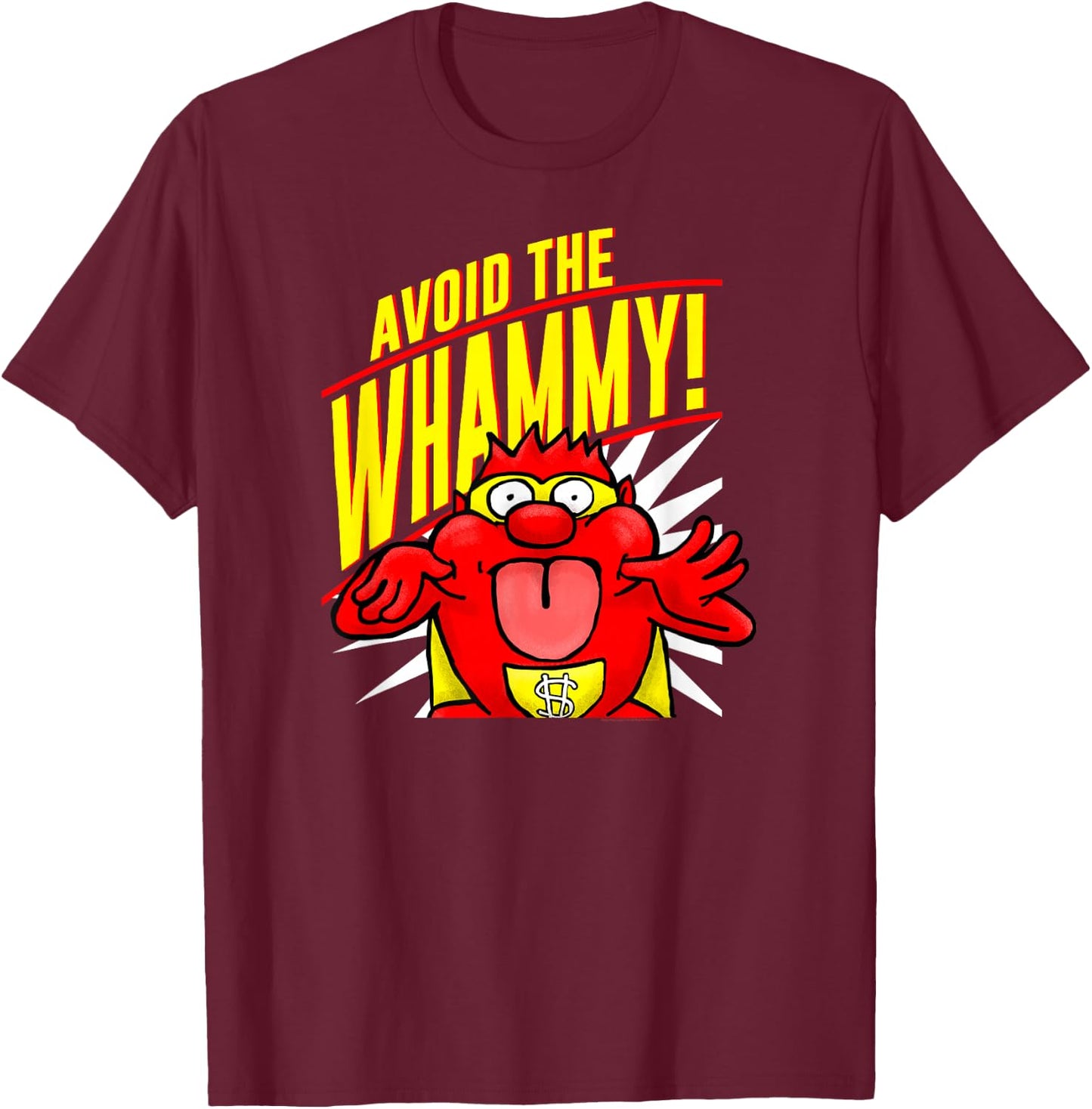 Press Your Luck: Avoid the Whammy T-Shirt - T-Shirt | Maroon