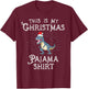 Retro This Is My Christmas Pajama TRex Dinosaur Christmas T-Shirt - T-Shirt | Maroon