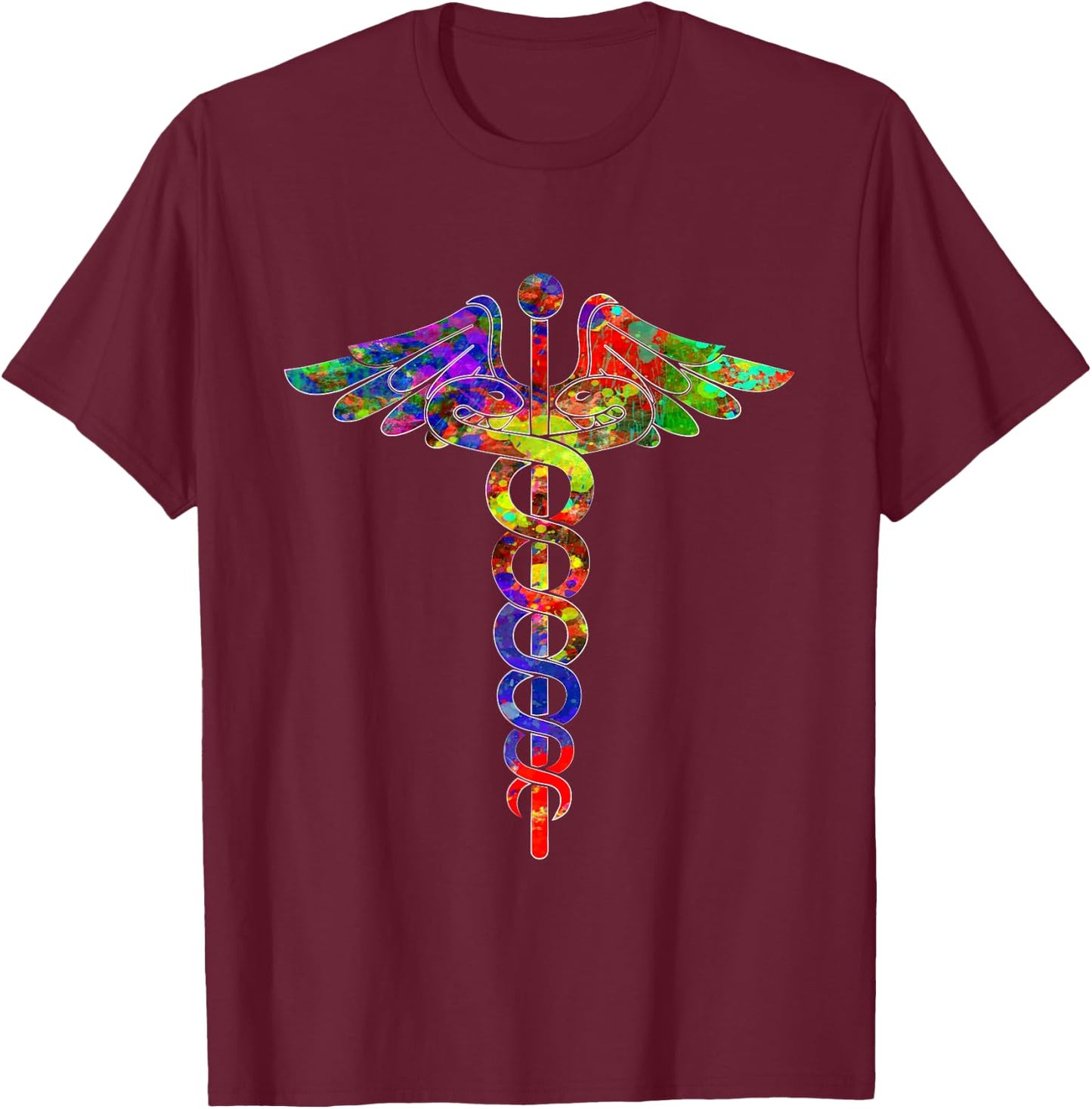 Vintage Nurse Doctor Caduceus Novelty T-Shirt - T-Shirt | Maroon
