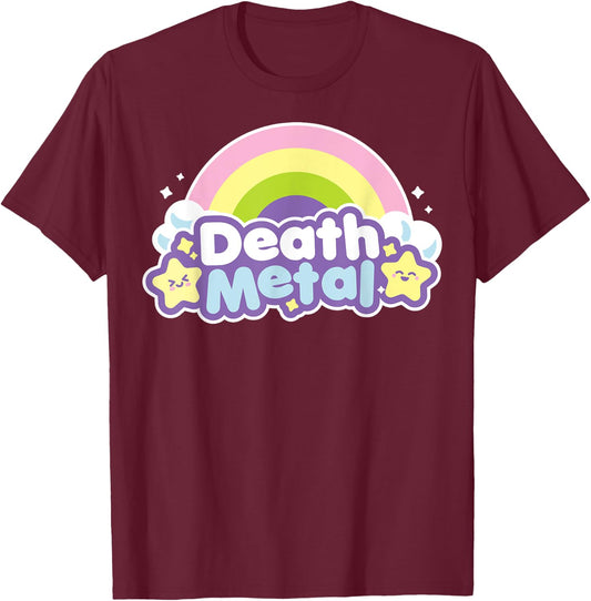 Death Metal Rainbow Halloween Shirt Unicorn Rock Concert T-Shirt - T-Shirt | Maroon