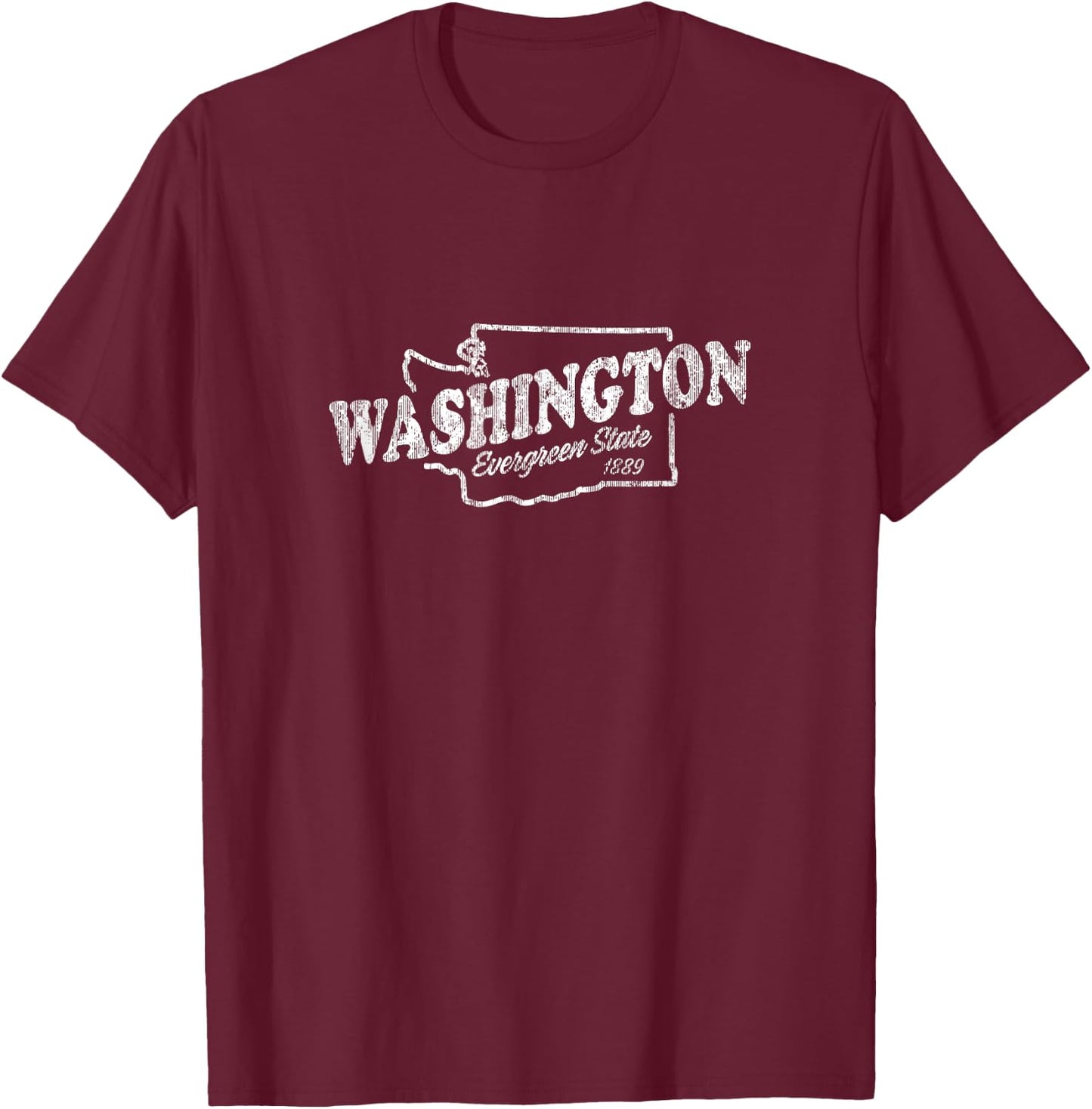 Washington WA Vintage Evergreen State T-Shirt - T-Shirt | Maroon
