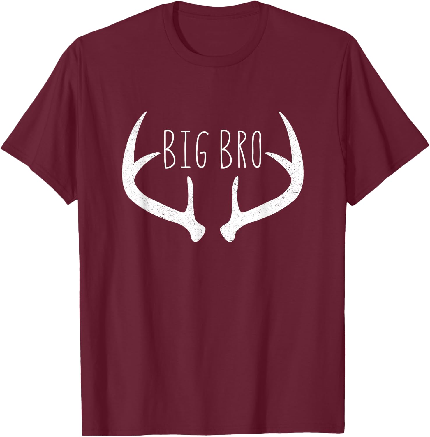 Big Brother Shirt - Boys Deer Antlers Hunting T-Shirt - T-Shirt | Maroon