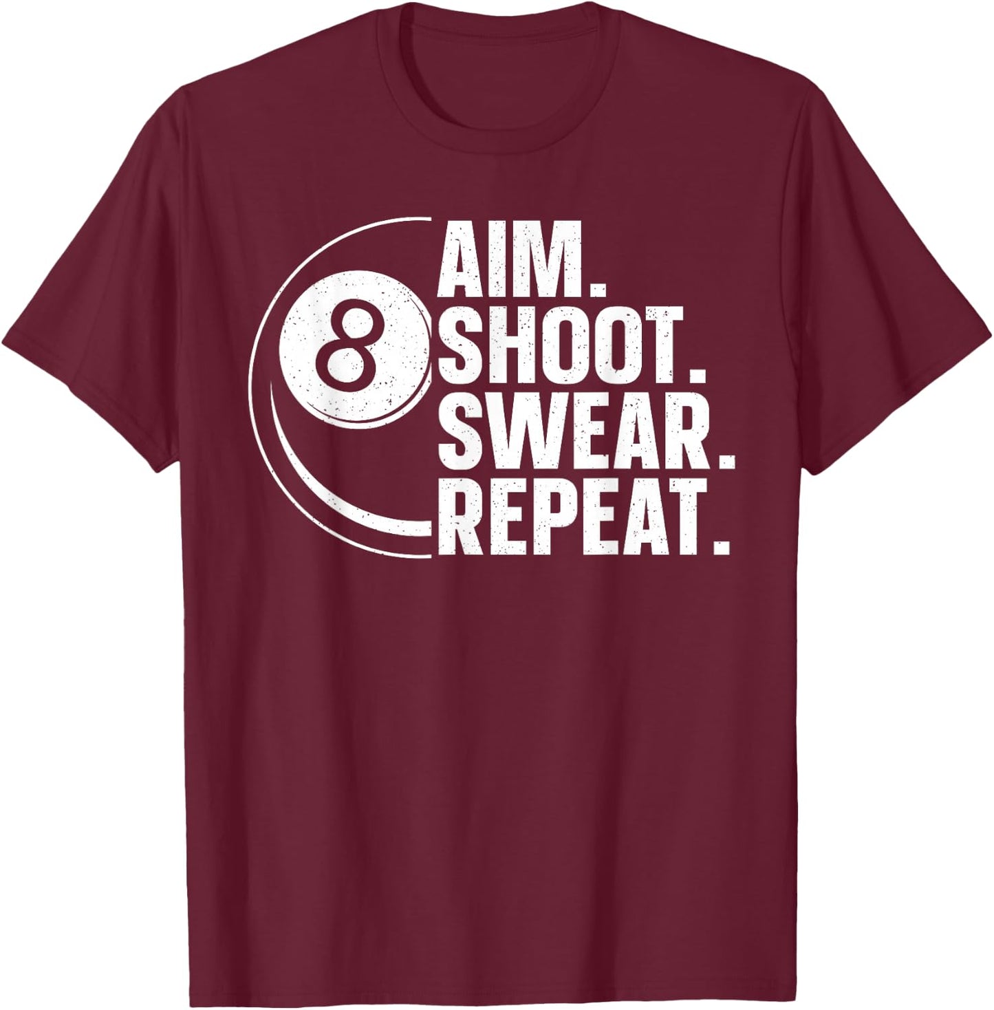 Funny Pool Art Women Billiards Lover Pool Player T-Shirt - T-Shirt | Maroon