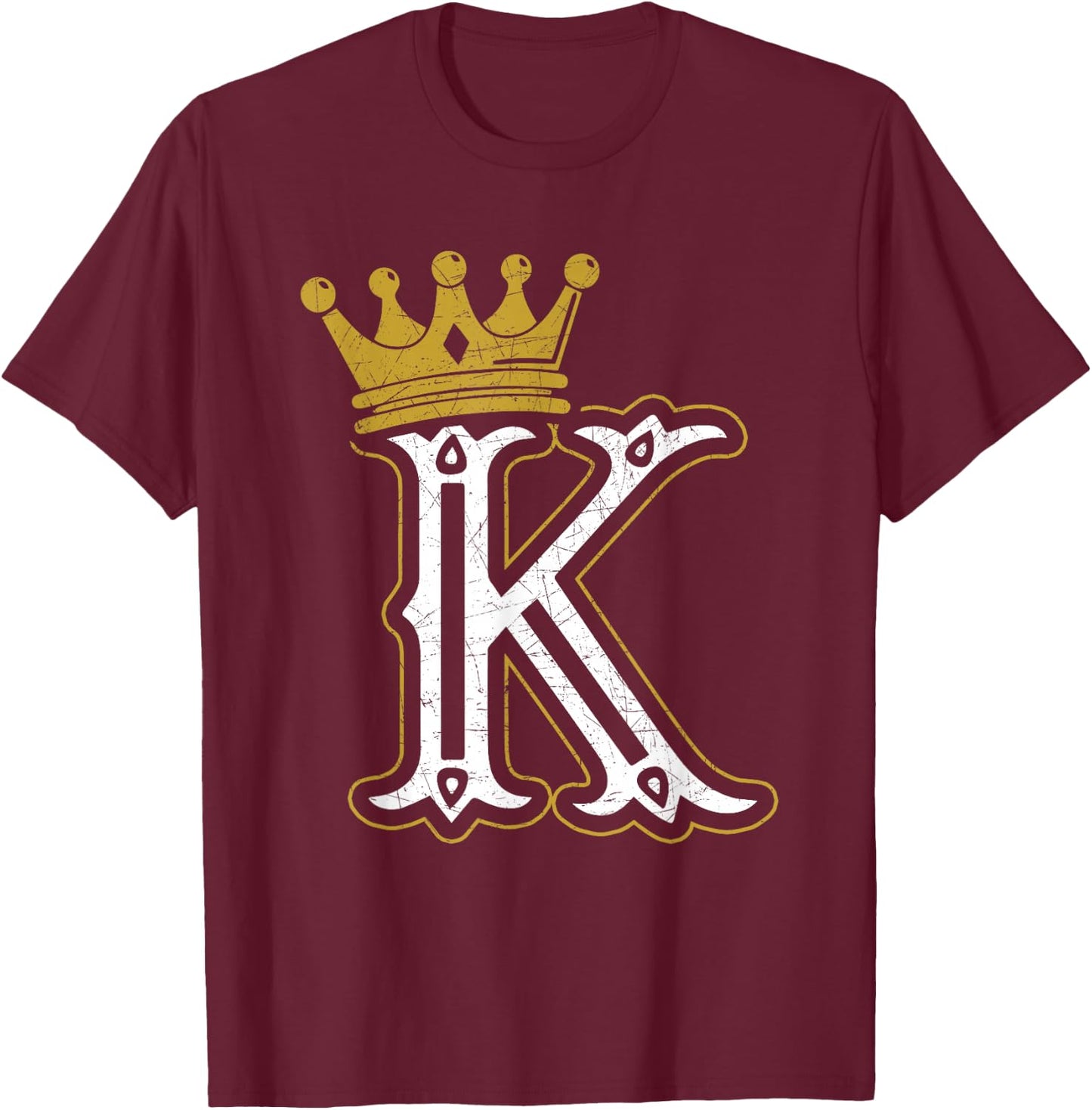 King Crown Playing Card Poker Vintage T-Shirt - T-Shirt | Maroon