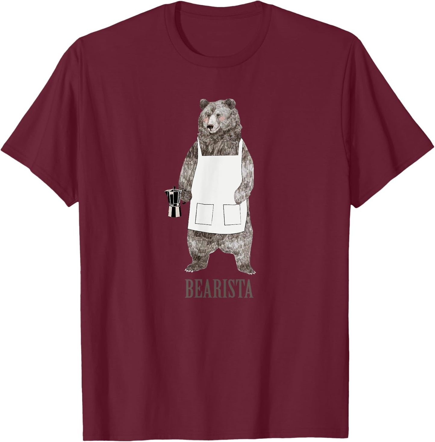 BEARISTA Funny novelty barista bear t shirt - women T-Shirt - T-Shirt | Maroon
