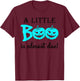 Halloween A Little Boo is Almost Due Boy Baby Shower Party T-Shirt - T-Shirt | Maroon