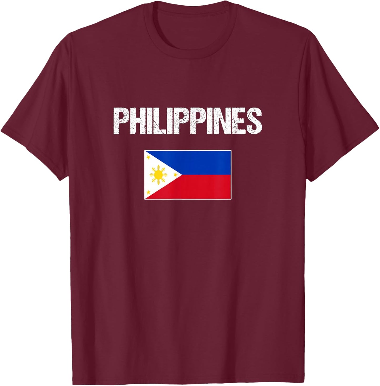 Philippines Filipino Flag Women Youth Kids T-Shirt - T-Shirt | Maroon