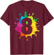 Kids 8 Years Old Painter Painting Art 8th Birthday Party T-Shirt - T-Shirt | Maroon