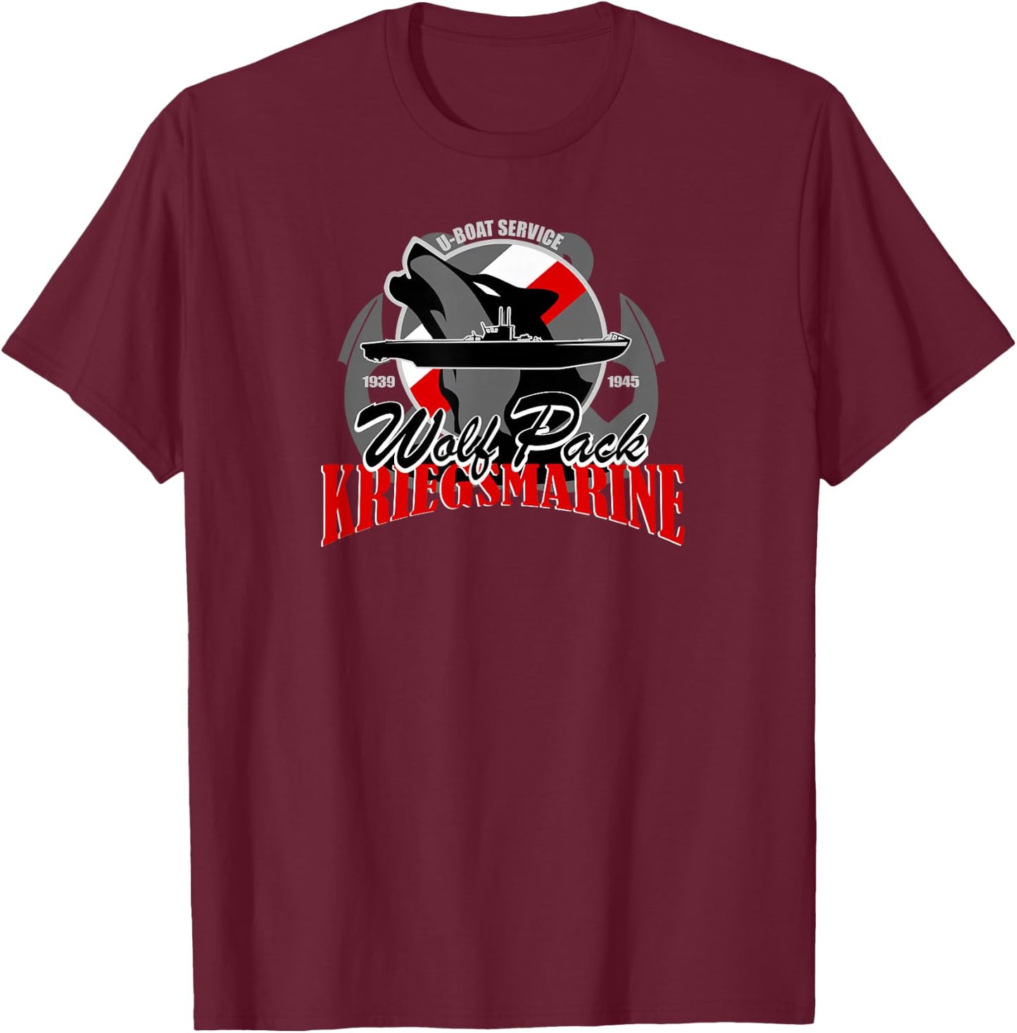 U-boat - Wolf Pack Kriegsmarine T-Shirt - T-Shirt | Maroon