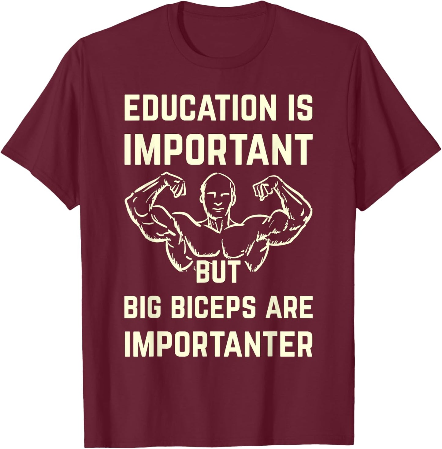 Gymnastics is important, but big biceps are more important T-Shirt - T-Shirt | Maroon