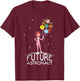 Future Astronaut With Planets Funny Quote For Girl T-Shirt - T-Shirt | Maroon