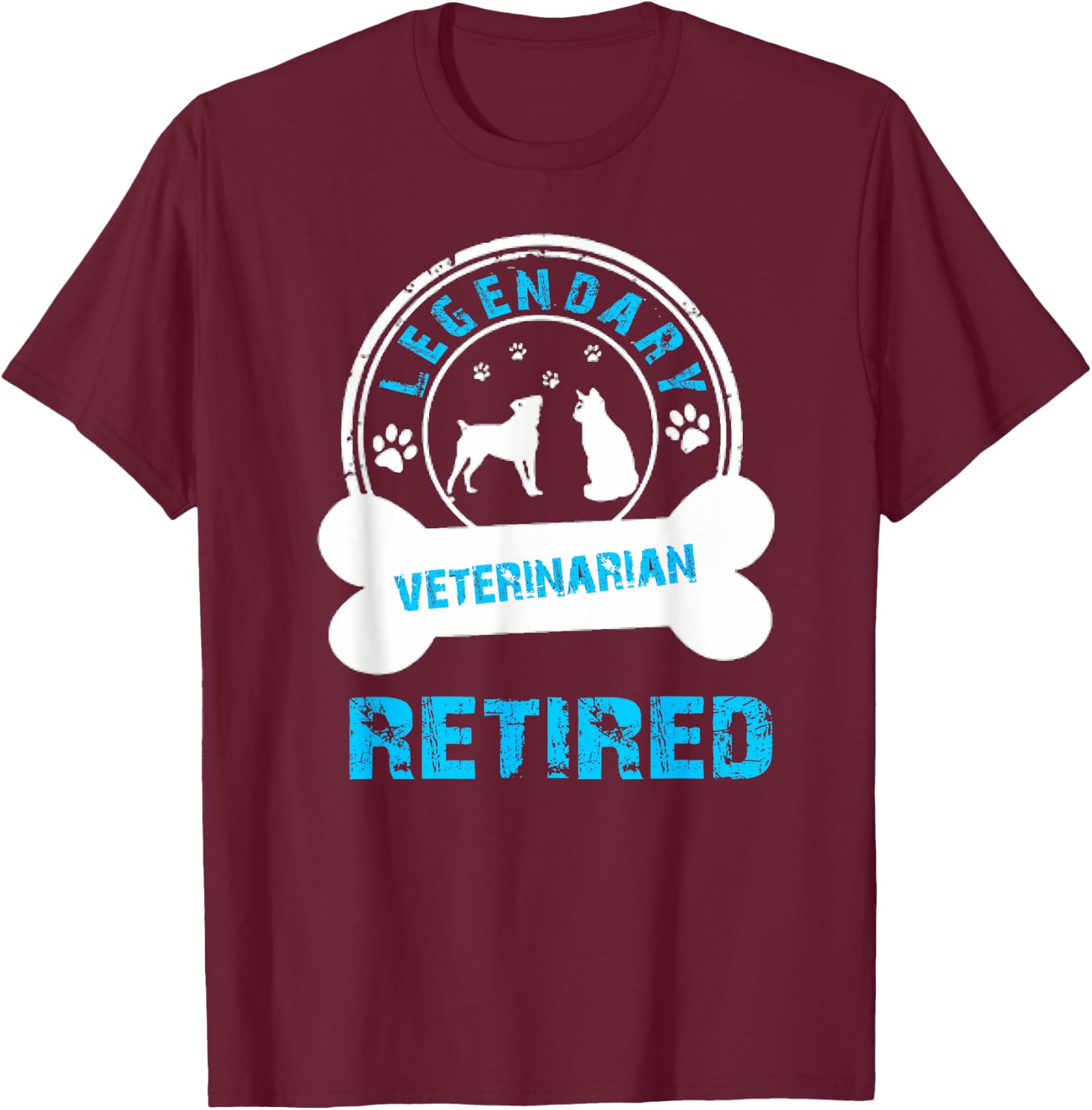 A Legendary Veterinarian Retired Funny Retirement Party T-Shirt - T-Shirt | Maroon