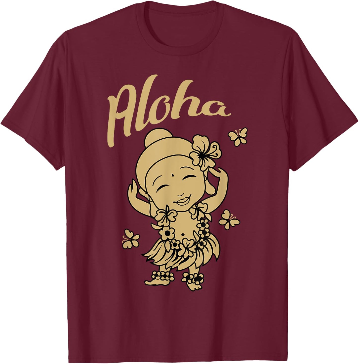 Aloha Buddha Funny Hawaiian Buddhist Yoga Meditation T-Shirt - T-Shirt | Maroon