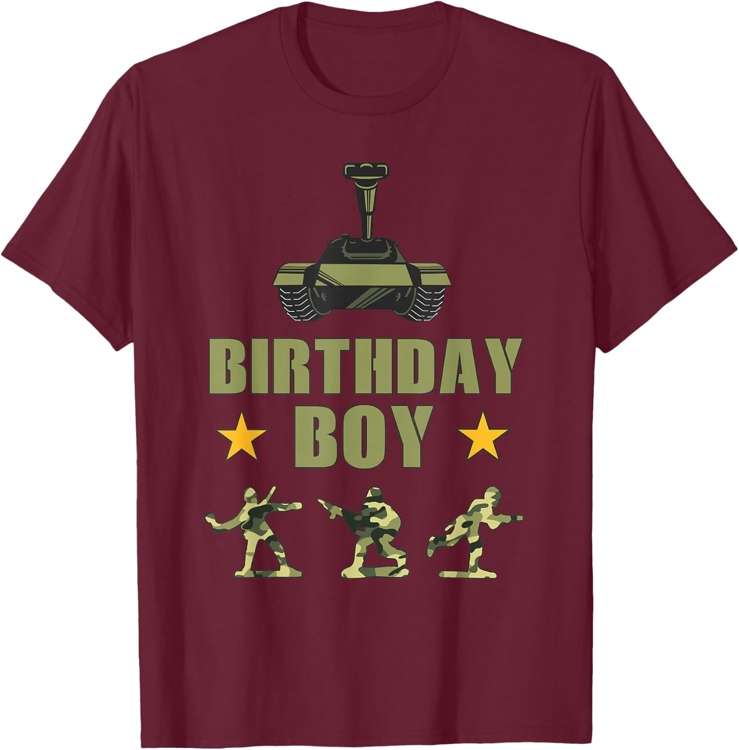 Birthday Army Party Army Decorations Boys Birthday Party T-Shirt - T-Shirt | Maroon