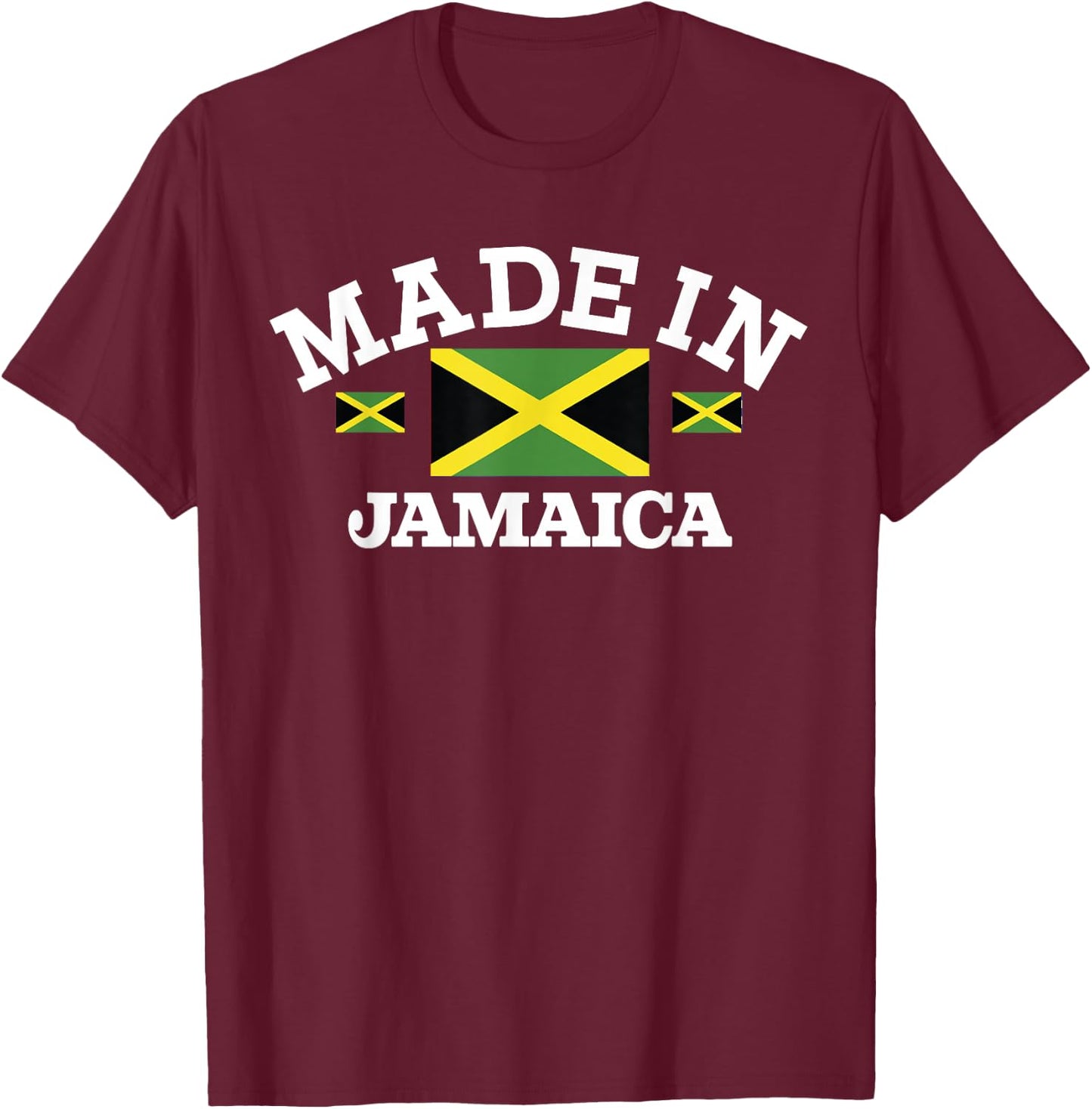 Made In Jamaica Jamaican Flag T-Shirt - T-Shirt | Maroon