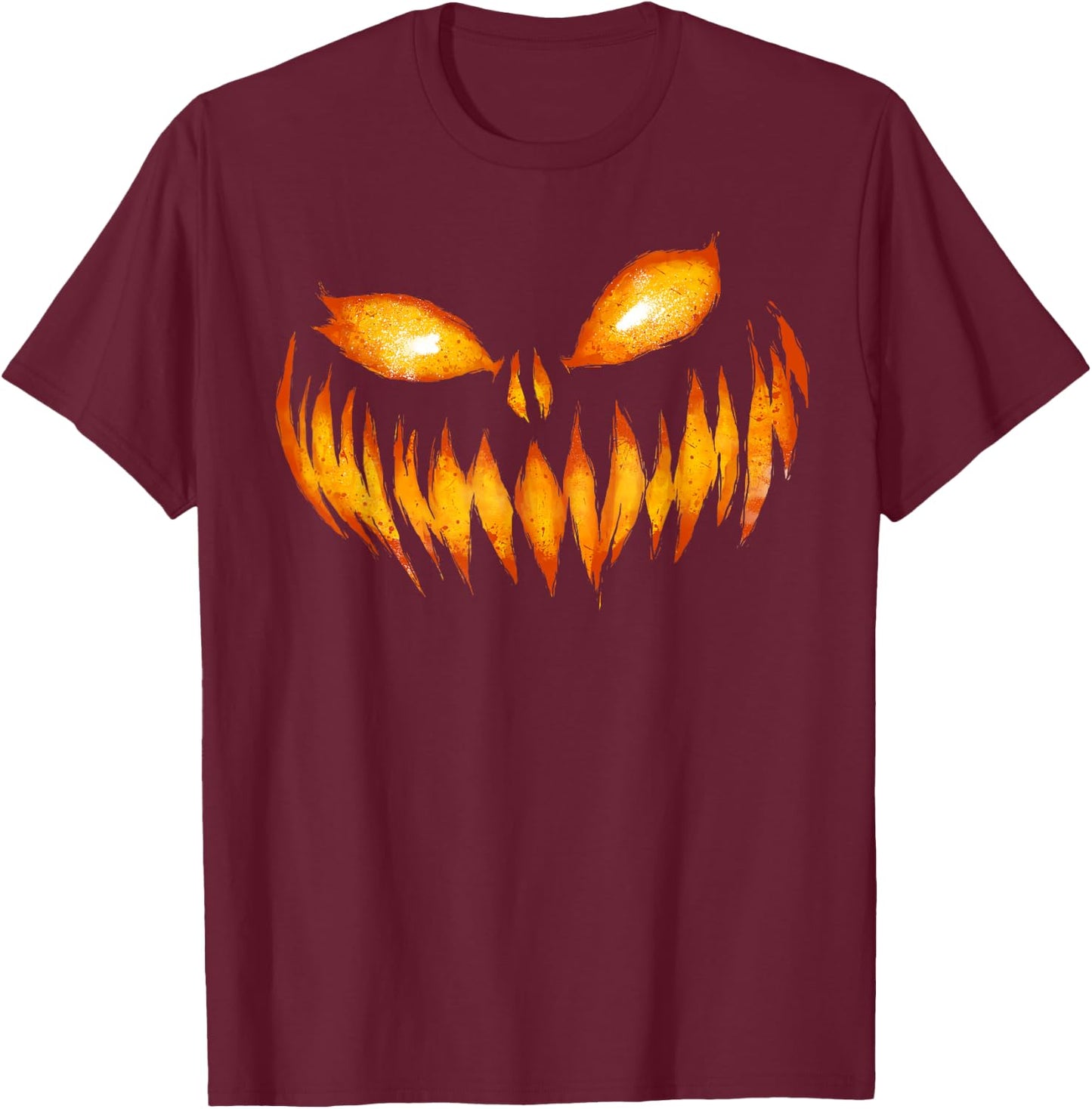 Jack O Lantern Scary Carved Pumpkin Face Halloween Costume T-Shirt - T-Shirt | Maroon