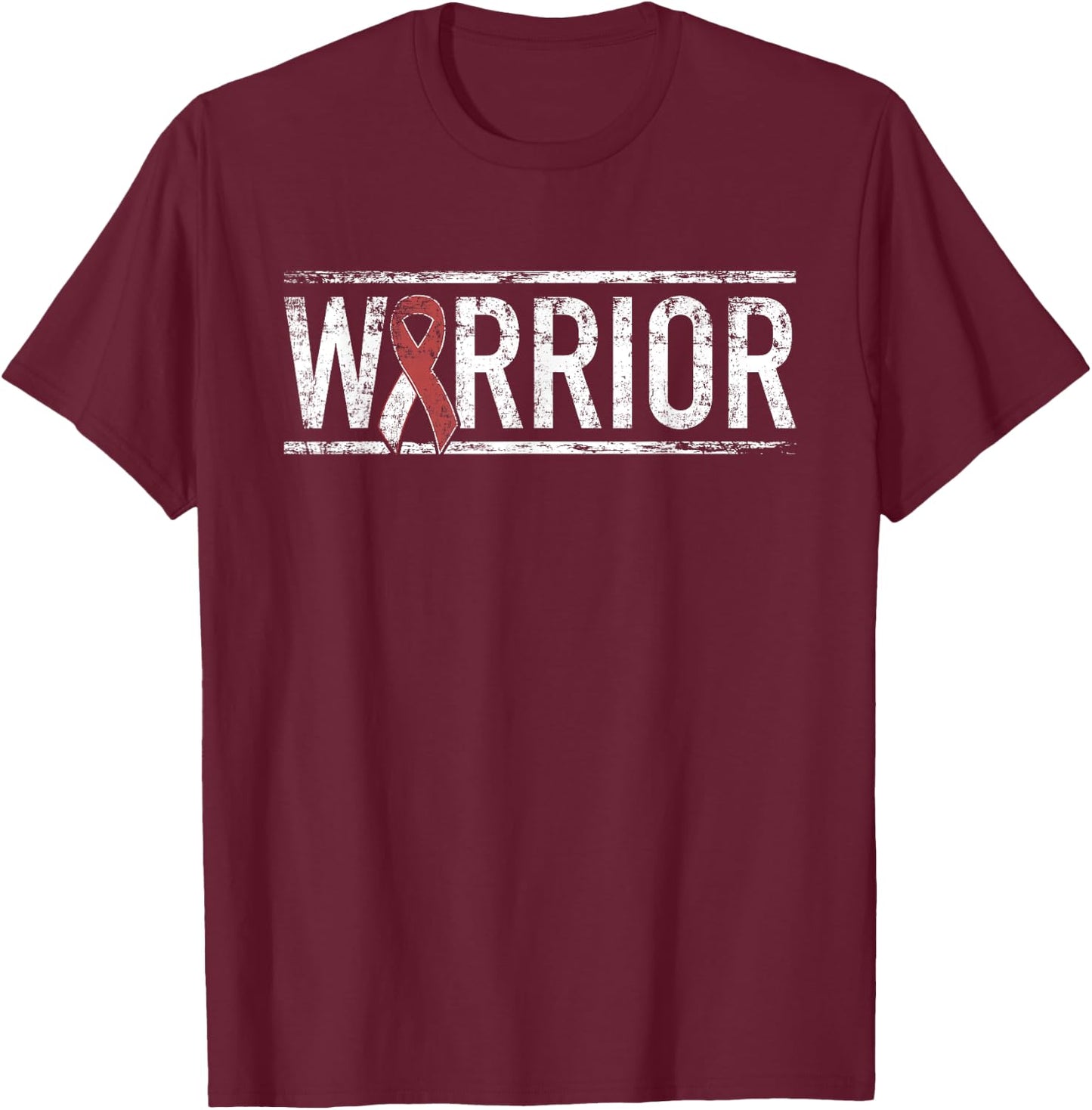 Head and Neck Cancer Warrior Awareness Ribbon T-Shirt - T-Shirt | Maroon