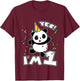 Kids 1st Birthday Panda Shirt Yes I'm 1 Panda Costume Gift T-Shirt - T-Shirt | Maroon